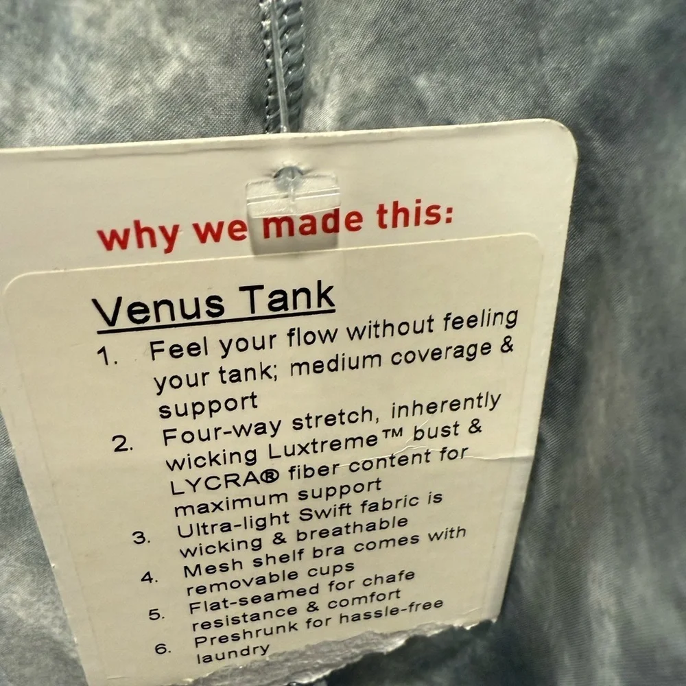 Lululemon Venus Tank Top NWT size 4